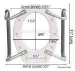 Essential Medical Supply Raised Elevated Toilet Seat Riser for a Standard Round Toilet with Padded Aluminum Arms for Support and Compatible with Toilet Seat, Standard, 17.5 x 13.5 x 3.5 Inch
