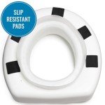 HealthSmart Enhanced Comfort 5" Raised (Round) Toilet Seat Riser | 3 Slip Resistant Pads | FSA/HSA Eligible | Toilet Seat Risers for Seniors | Padded Toilet Seat Elevation | 15.7 x 15.2 x 6.1