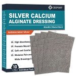 Ag Silver Calcium Alginate Wound Dressing Pads - 10 Pack
