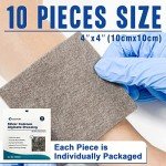 Ag Silver Calcium Alginate Wound Dressing Pads - 10 Pack