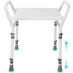 Adjustable Shower Chair with Arm and Suction Feet