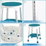 360° Swivel Shower Stool with Adjustable Height