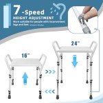 Adjustable Shower Chair with Arm and Suction Feet
