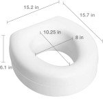HealthSmart Enhanced Comfort 5" Raised (Round) Toilet Seat Riser | 3 Slip Resistant Pads | FSA/HSA Eligible | Toilet Seat Risers for Seniors | Padded Toilet Seat Elevation | 15.7 x 15.2 x 6.1