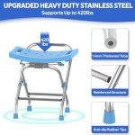 Height Adjustable Folding Shower Seat for Seniors