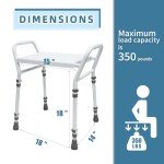 Adjustable Shower Chair with Arm and Suction Feet