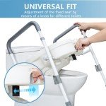 WeHwupe Raised Toilet Seat with Handles for Elderly - Toilet Seat Risers for Seniors with Adjustable Padded Arms - Elevated Toilet Safety Seat for Standard or Elongated Commode