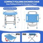 Height Adjustable Folding Shower Seat for Seniors