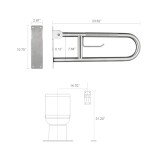 Stainless Safety Flip-Up Bathroom Grab Bar