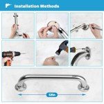 12-Inch Grab Bars for Bathroom Safety - 2 Pack