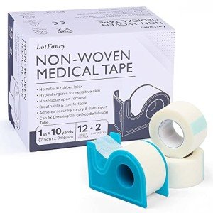 LotFancy 12 Roll Surgical Paper Medical Tape