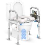 Adjustable Raised Toilet Seat with Handles for Seniors