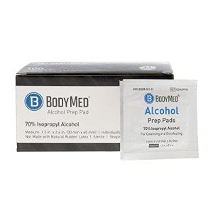 BodyMed 70% Isopropyl Alcohol Prep Pads, 100 Count