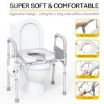 Adjustable Raised Toilet Seat with Handles for Seniors