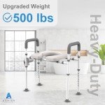 Adjustable Raised Toilet Seat with Handles for Seniors