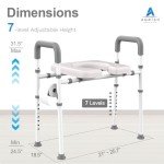 Adjustable Raised Toilet Seat with Handles for Seniors