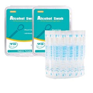 150 Individually Wrapped Rubbing Alcohol Swabs for Care