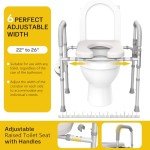 Adjustable Raised Toilet Seat with Handles for Seniors