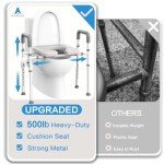 Adjustable Raised Toilet Seat with Handles for Seniors