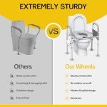 Adjustable Raised Toilet Seat with Handles for Seniors