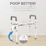 Adjustable Raised Toilet Seat with Handles for Seniors