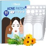 LitBear Large Hydrocolloid Acne Pimple Patches, 80 Count