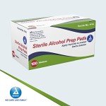 Dynarex 70% Isopropyl Alcohol Prep Pads, 100 Pack