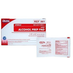 Dukal Alcohol Prep Pads - 100 Sterile Wipes
