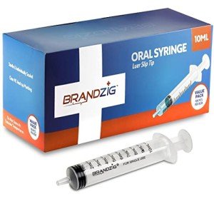 10ml Oral Syringes - 100 Pack – Luer Slip Tip, No Needle, Individually Blister Packed - Medicine Administration For Infants, Toddlers and Small Pets (No cover)