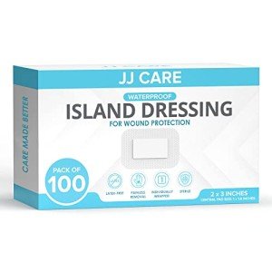 JJ CARE Waterproof Adhesive Island Dressings, 2"x3