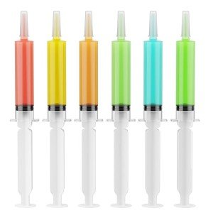 JOLLY PARTY 40 Pack Jelly Shot Syringes, 1.5 oz Jelly Shot Syringe With Caps, Reusable Plastic Syringe for Jelly Shot, Durable Jelly Shot Containers for Party Halloween, Christmas, Thanksgiving