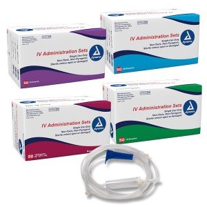 Dynarex IV Administration Set with Injection Site, 50 Pack