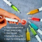 JOLLY PARTY 40 Pack Jelly Shot Syringes, 1.5 oz Jelly Shot Syringe With Caps, Reusable Plastic Syringe for Jelly Shot, Durable Jelly Shot Containers for Party Halloween, Christmas, Thanksgiving