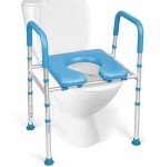 Adjustable Raised Toilet Seat with Armrests