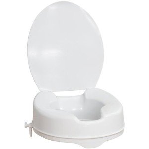 AquaSense Raised Toilet Seat with Lid - White