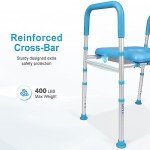 Adjustable Raised Toilet Seat with Armrests