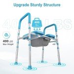 Adjustable Raised Toilet Seat with Armrests