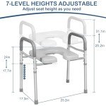 Adjustable Toilet Seat Riser for Seniors - 500lbs