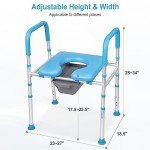 Adjustable Raised Toilet Seat with Armrests