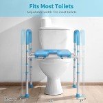 Adjustable Raised Toilet Seat with Armrests