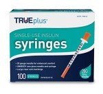 TRUEplus Insulin Syringes 28g 1.0cc 1/2" 100-Pack