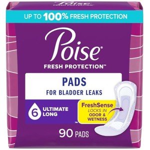 Poise Ultimate Absorbency Incontinence Pads, 90 Count