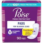 Poise Ultimate Absorbency Incontinence Pads, 90 Count