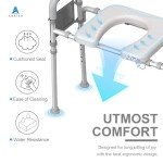 Agrish Raised Toilet Seat with Handles - Cozy Padded Elevated Medical Toilet Seat Risers for Seniors, 350lb Adjustable Handicap Toilet Seat - Gray