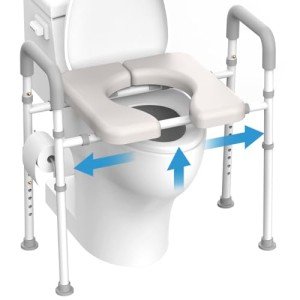 Adjustable Raised Toilet Seat with Handles