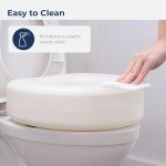 AquaSense 770-610 4 Inch Portable Raised Toilet Seat Riser, Elevated Toilet Seat for Seniors