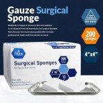 MED PRIDE 4”x 4” Gauze, 200 Surgical Sponges 12-ply Extra Absorbent | All-Gauze, Non-Sterile| Great for Wound Dressing, Prepping, Scrubbing & Cleaning| Essential First-Aid
