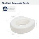 AquaSense 770-610 4 Inch Portable Raised Toilet Seat Riser, Elevated Toilet Seat for Seniors