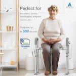 Agrish Raised Toilet Seat with Handles - Cozy Padded Elevated Medical Toilet Seat Risers for Seniors, 350lb Adjustable Handicap Toilet Seat - Gray