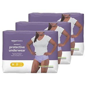 Amazon Basics Women's Incontinence Underwear, Medium, 60 Count